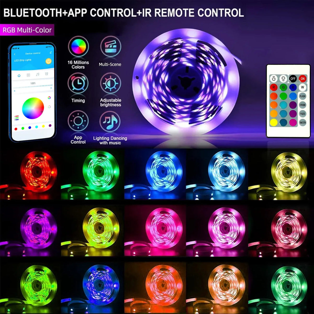 Music-Sync RGB LED Strip Light