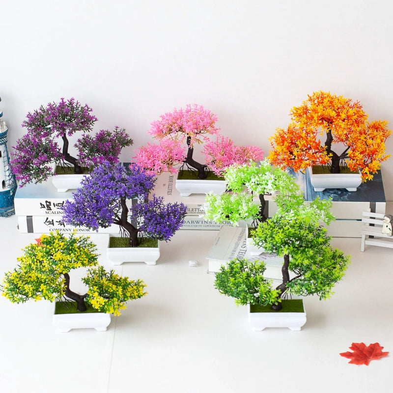 Artificial Bonsai Tree in White Pot