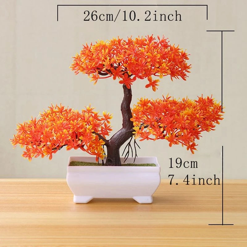 Artificial Bonsai Tree in White Pot