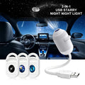 USB Starry Sky Projector Night Light 360° Adjustable Galaxy Atmosphere Lamp for Car Interior Home Bedroom Romantic Nightlight