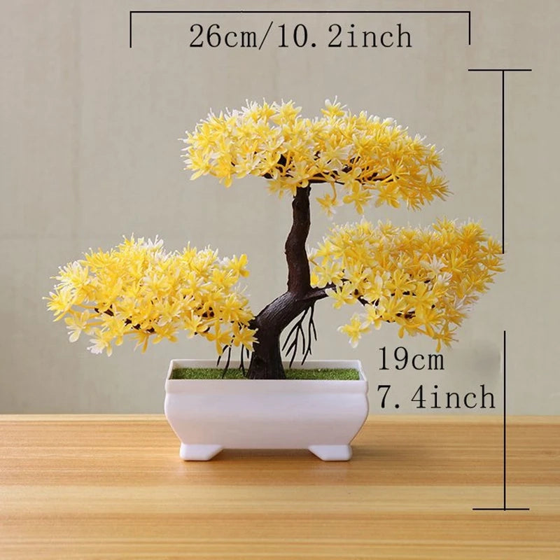 Artificial Bonsai Tree in White Pot