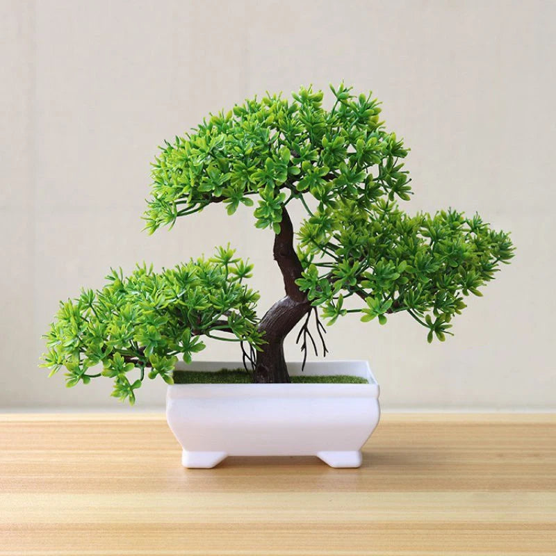 Artificial Bonsai Tree in White Pot