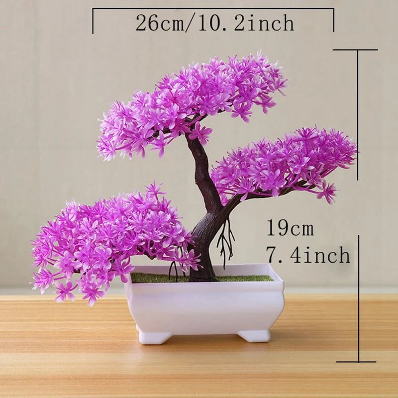 Artificial Bonsai Tree in White Pot