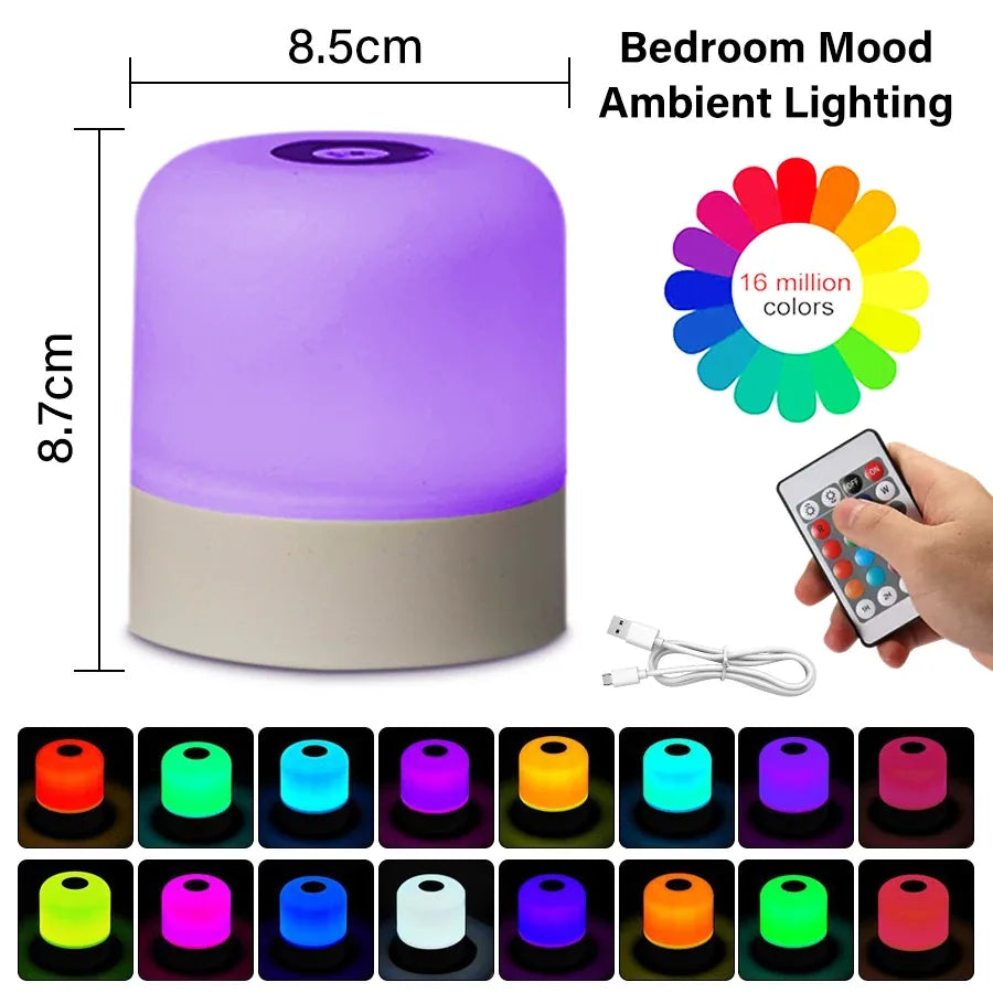 Cordless RGB Touch Bedside Lamp