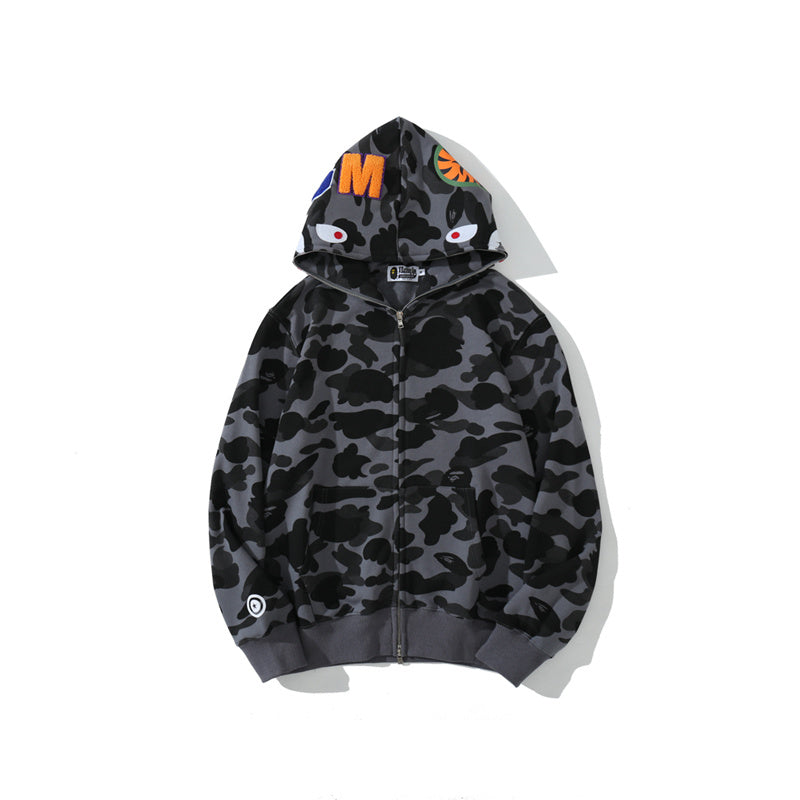 Black And Dark Grey Bape Hoodie