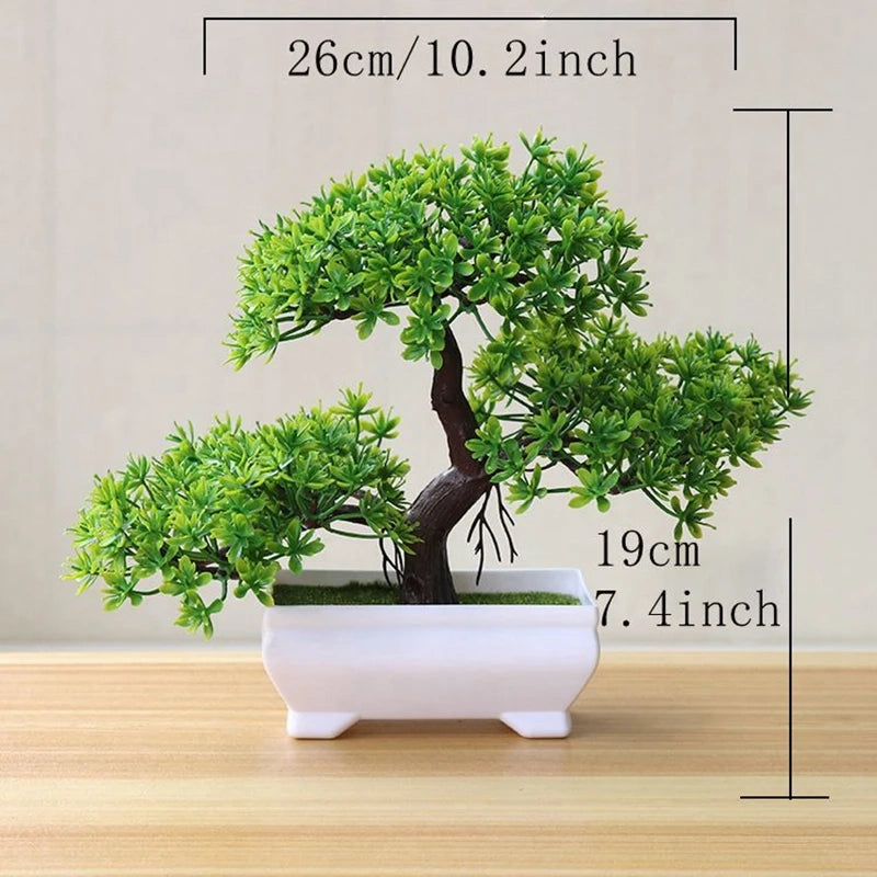 Artificial Bonsai Tree in White Pot